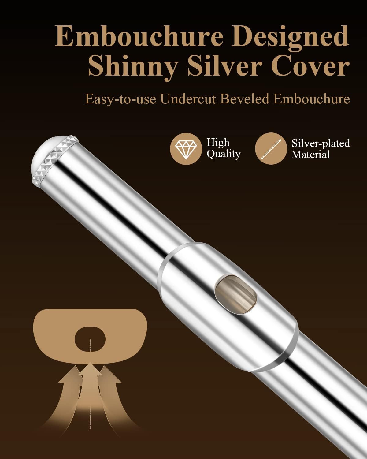 Eastar 16 Keys Open/Close Hole C Flute EFL-1 Silver Plated