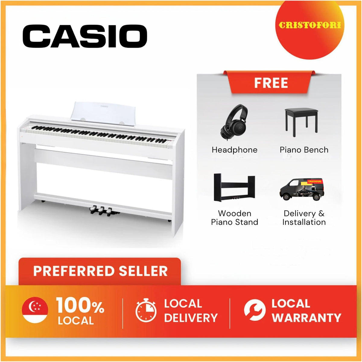 Casio Digital Piano PX-770 White – Cristofori Music