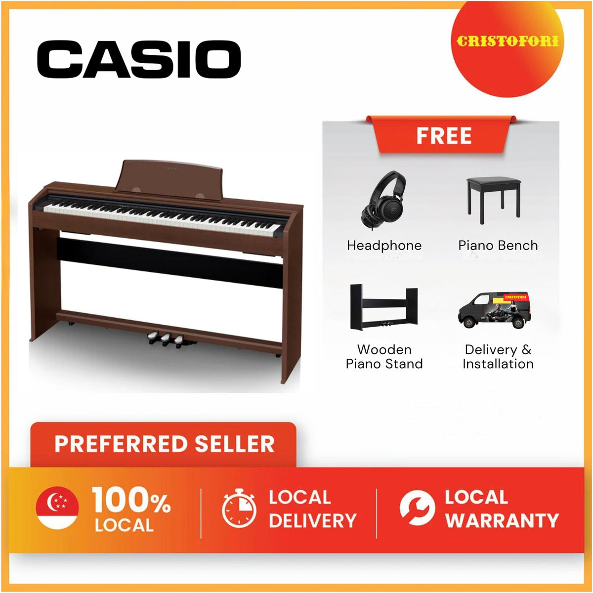 Casio Digital Piano PX-770 Brown – Cristofori Music