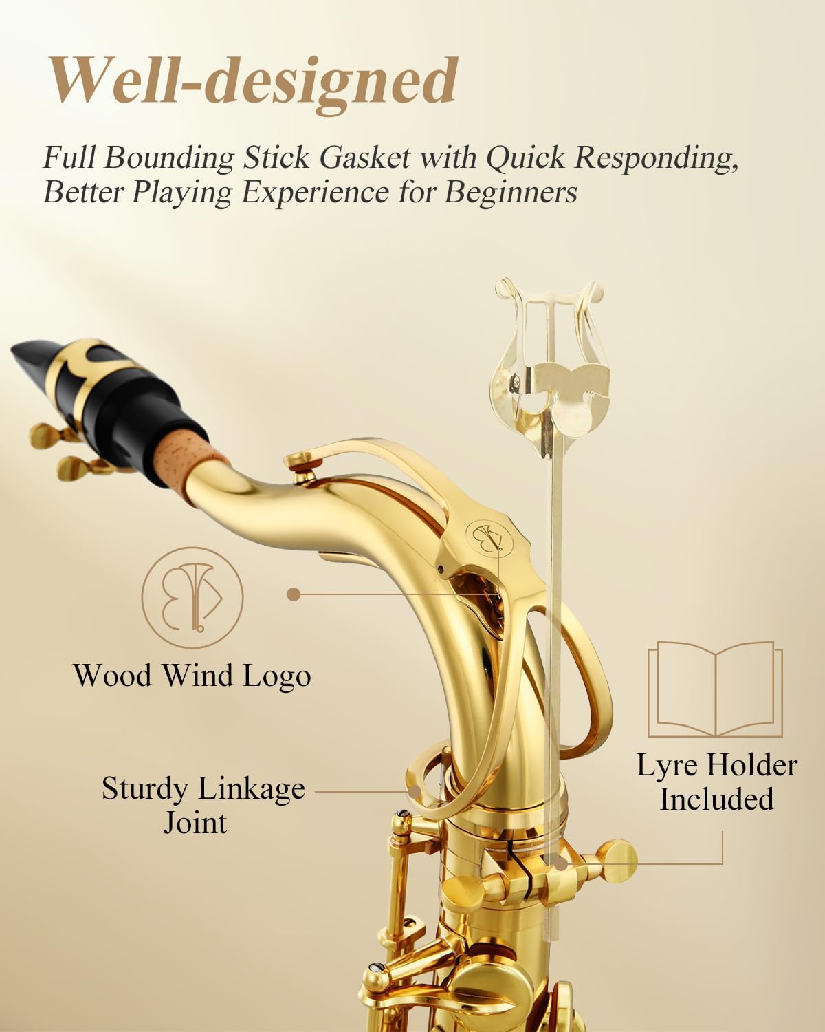 Eastar Bb Tenor Saxophone AS-Ⅱ Gold Lacquer