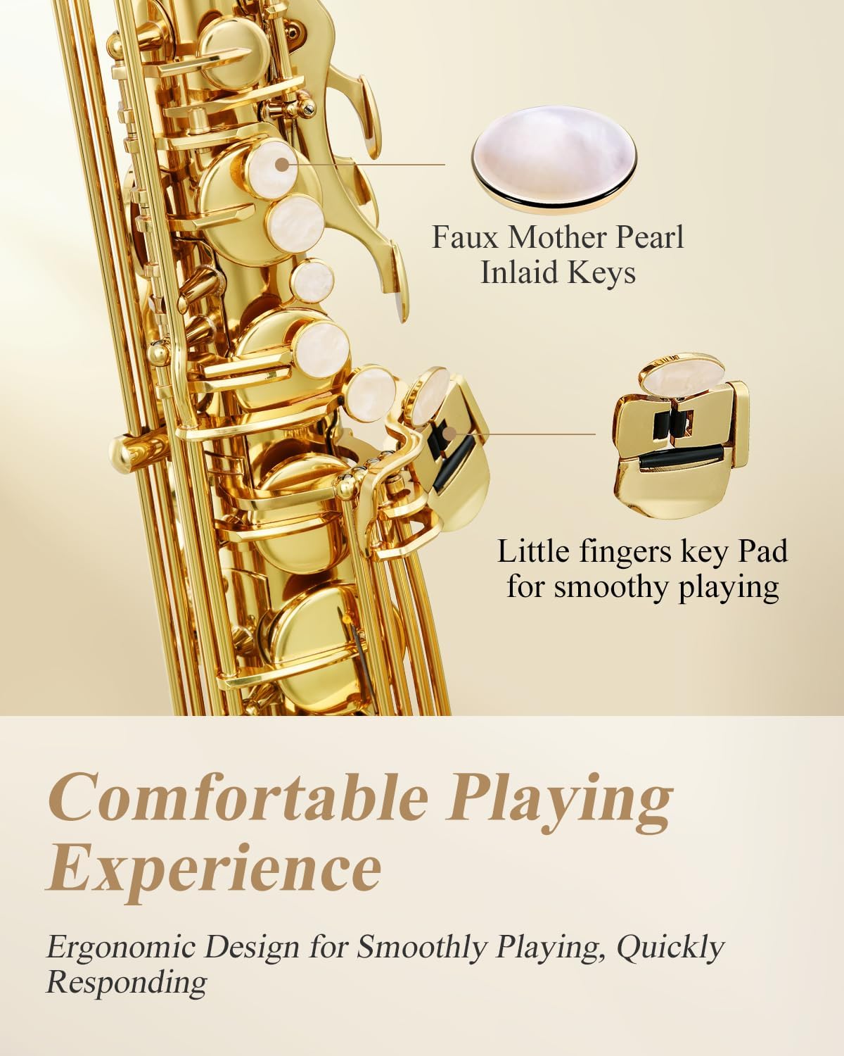 Eastar Bb Tenor Saxophone AS-Ⅱ Gold Lacquer