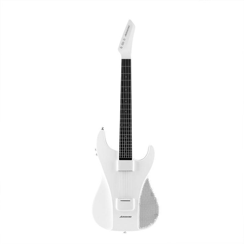 AeroBand Pain-Free Stringless Acoustic-Electric Travel Guitar Full Set (White)