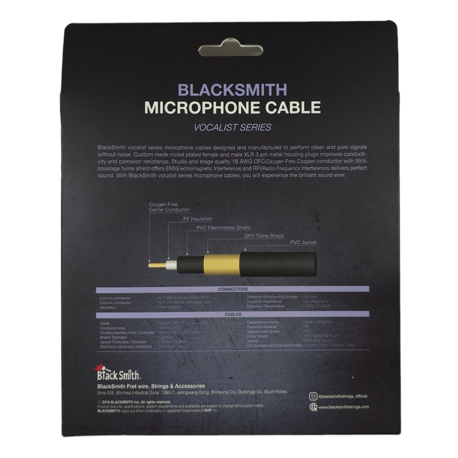 Black Smith VS-STFXLR6 Mic Cable 6M - Mono to XLR (Female)
