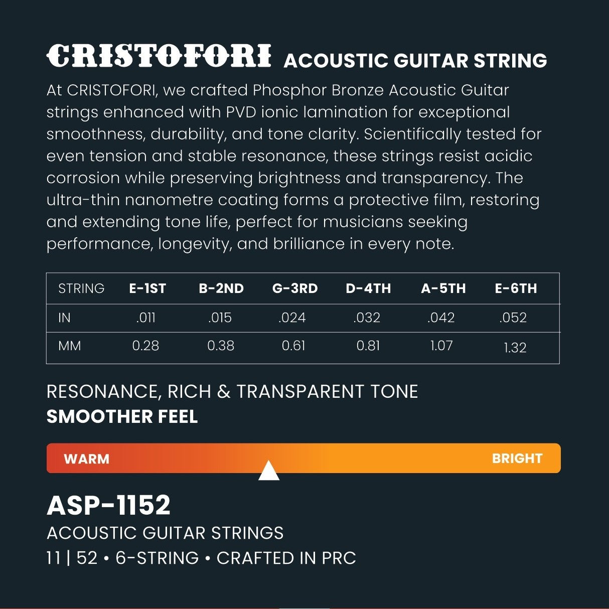 Cristofori ASP-1152 Phosphor Bronze Acoustic Guitar String