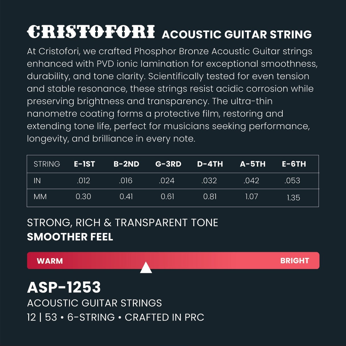 Cristofori ASP-1253 Phosphor Bronze Acoustic Guitar String