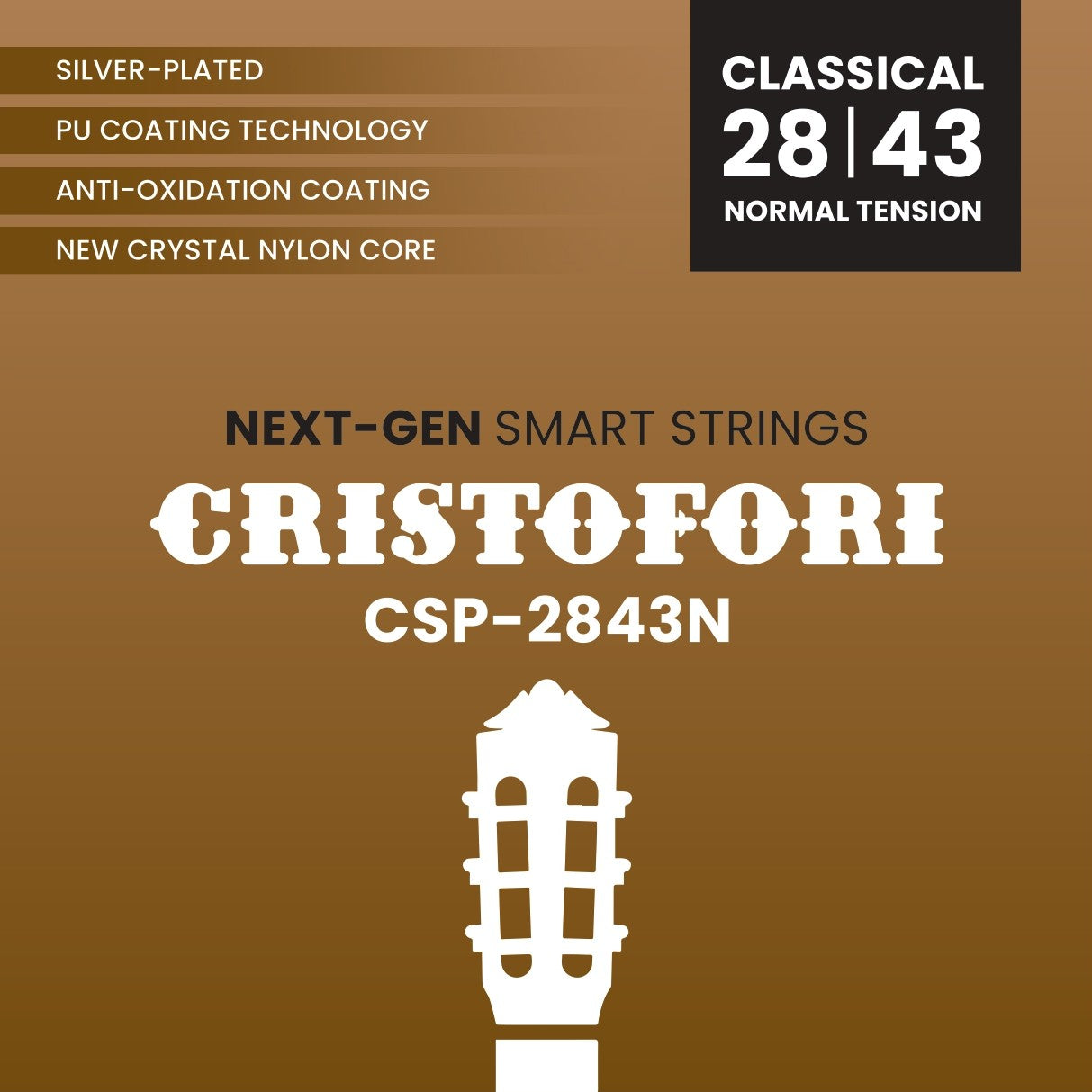 Cristofori CSP-2843N Normal Tension Silver-Plated Classical Guitar String