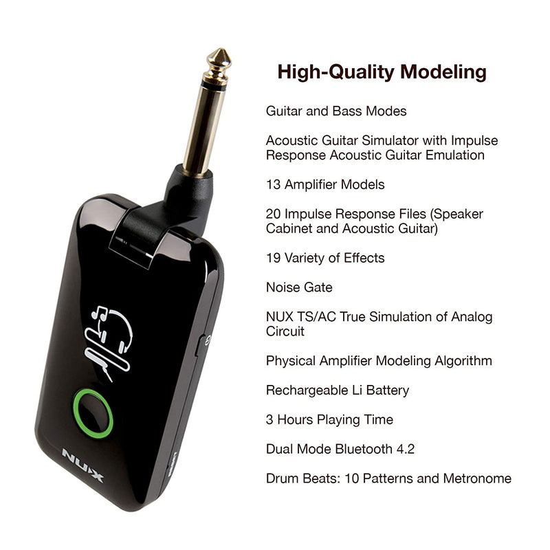 NUX MP-2 Mighty Plug for Guitar/Bass Earphone Amplug