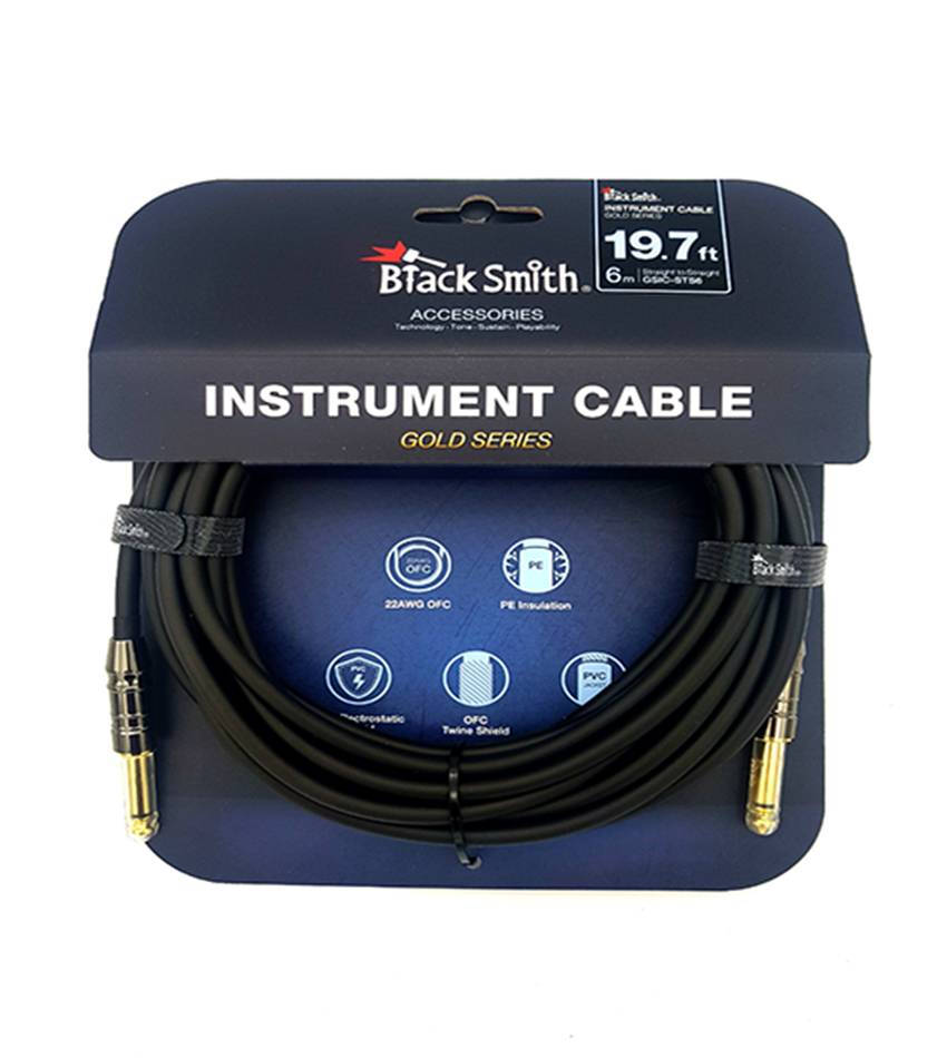 Black Smith GSIC-STS6 Gold Cable Straight to Straight Mono 6M