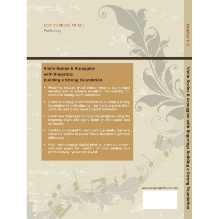 Izzy Morgan Music violin scales & arpeggios with fingering GRADE 1- 5