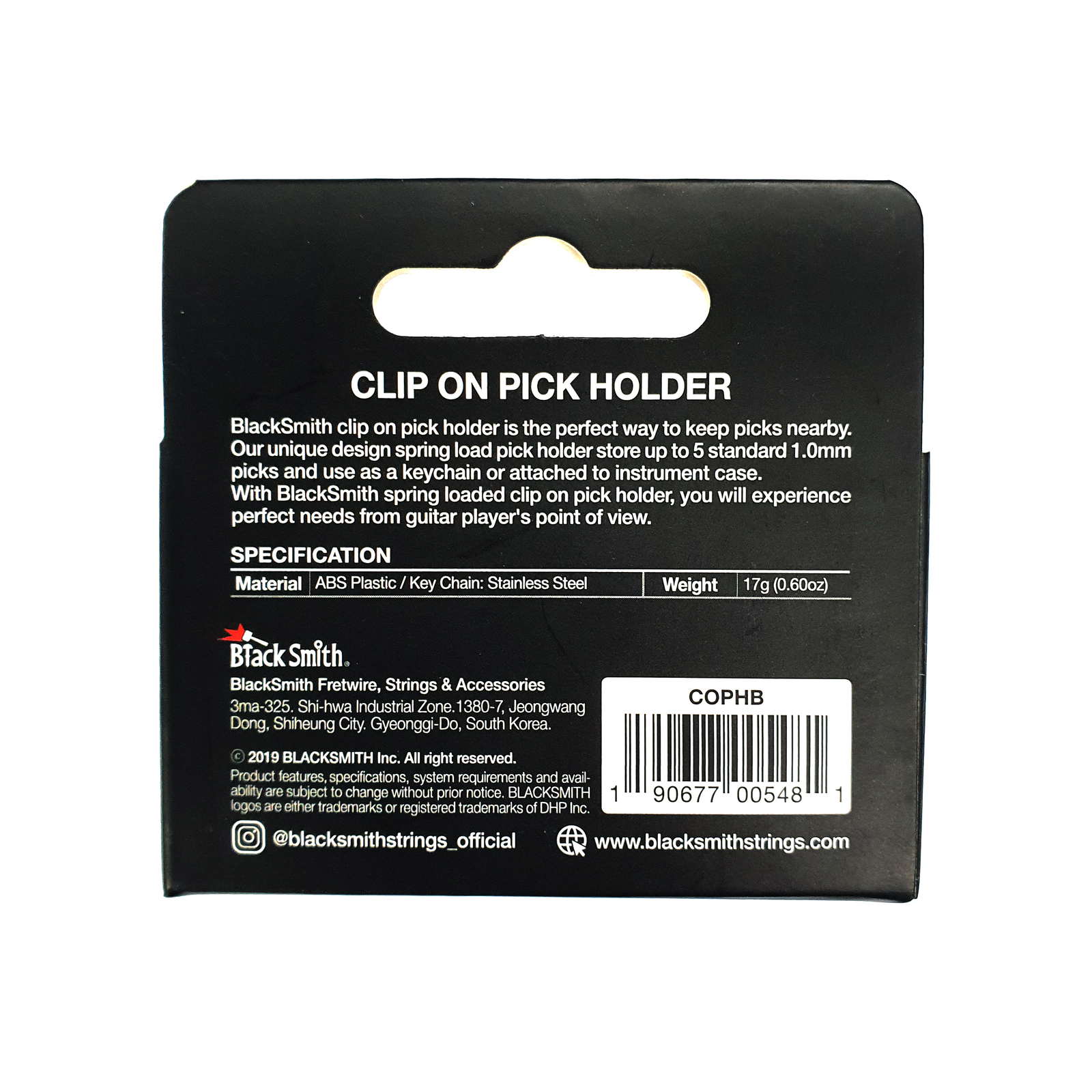 Black Smith COPHB Clip On Pick Holder