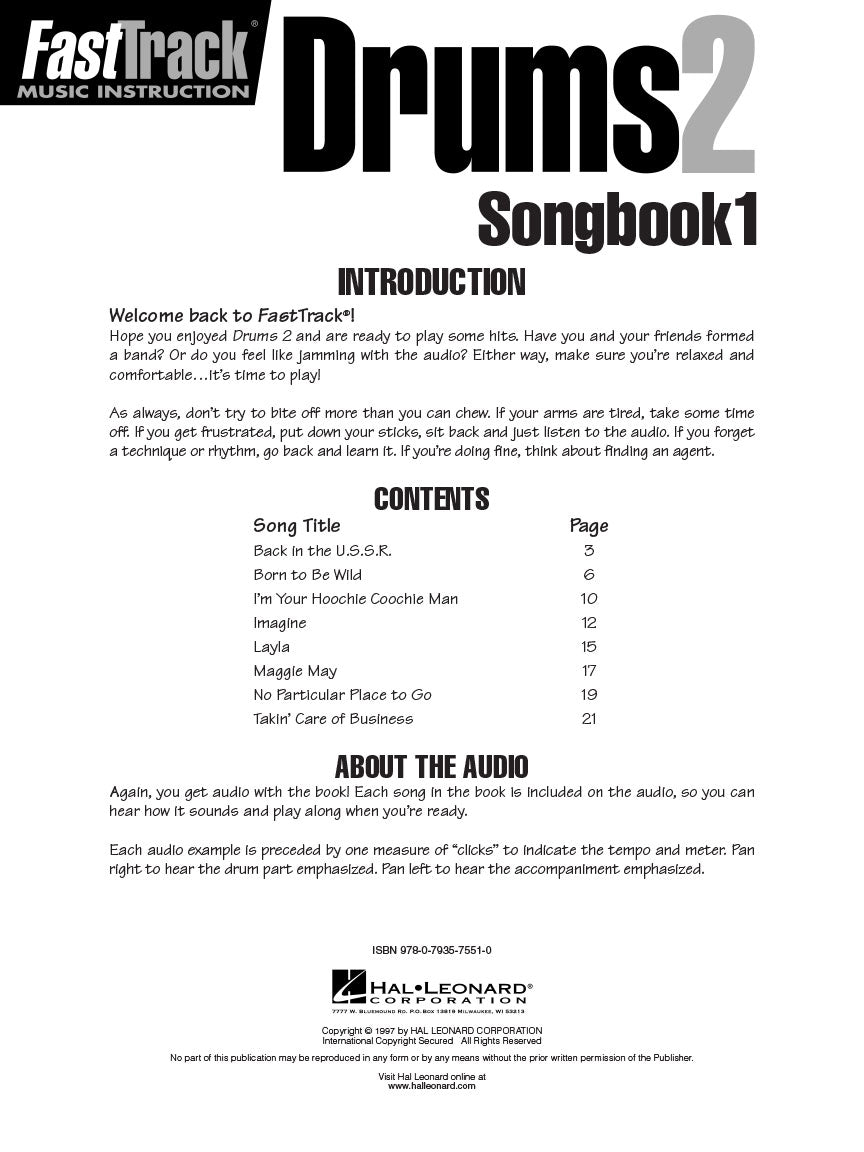 FastTrack Drum 2 - Songbook 1