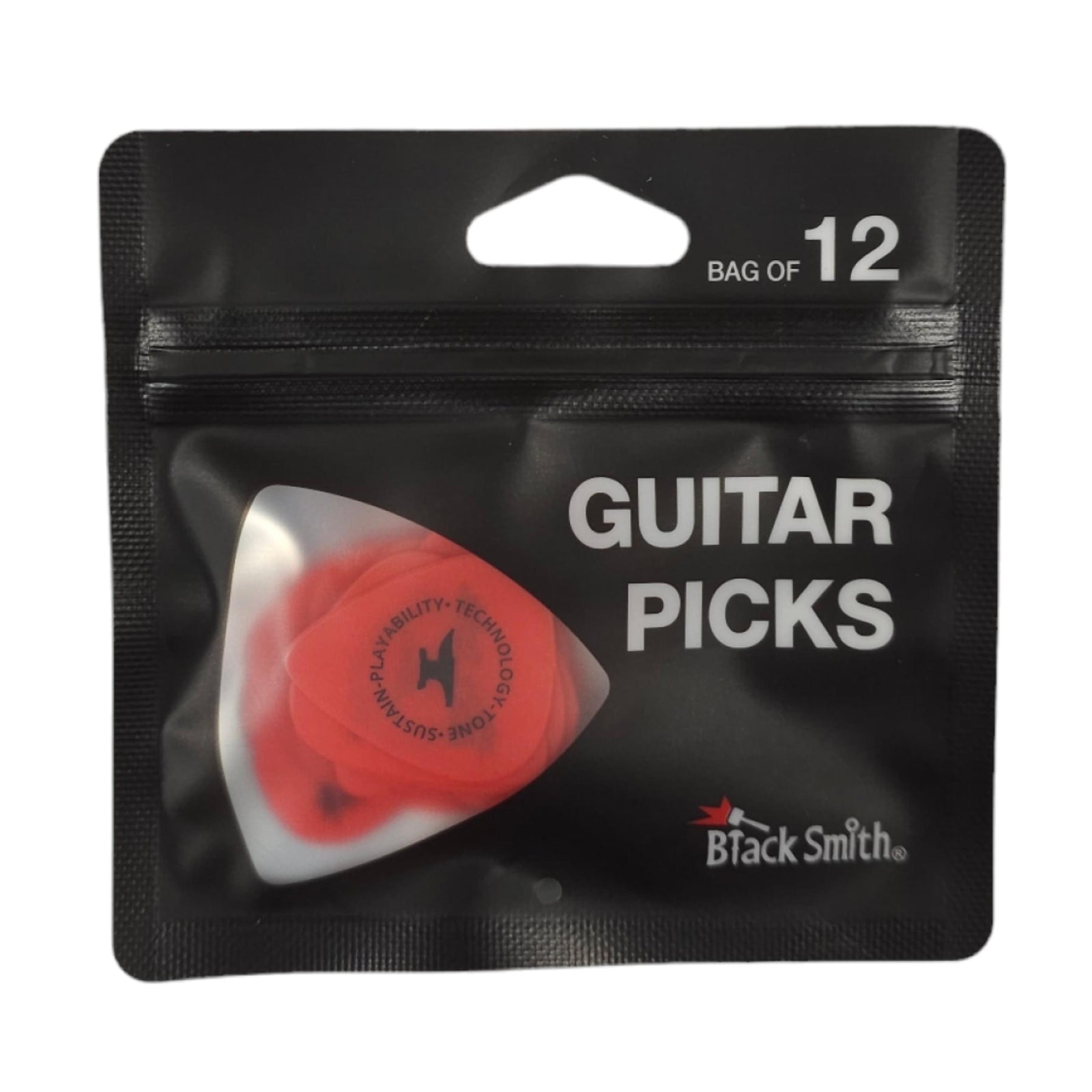 Black Smith Standard Guitar Pick (Bag of 12) - 0.5mm (Red) - SDP005RD-L