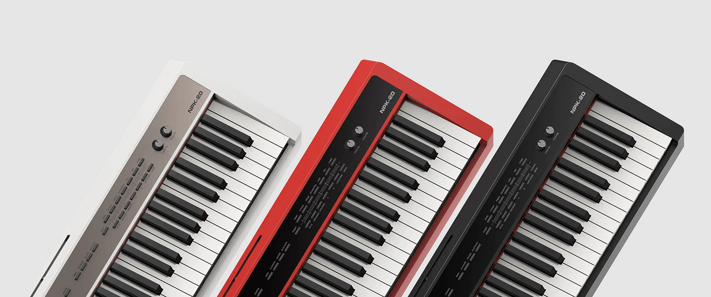 NUX Digital Piano -NPK-20 (Red) - with X Stand