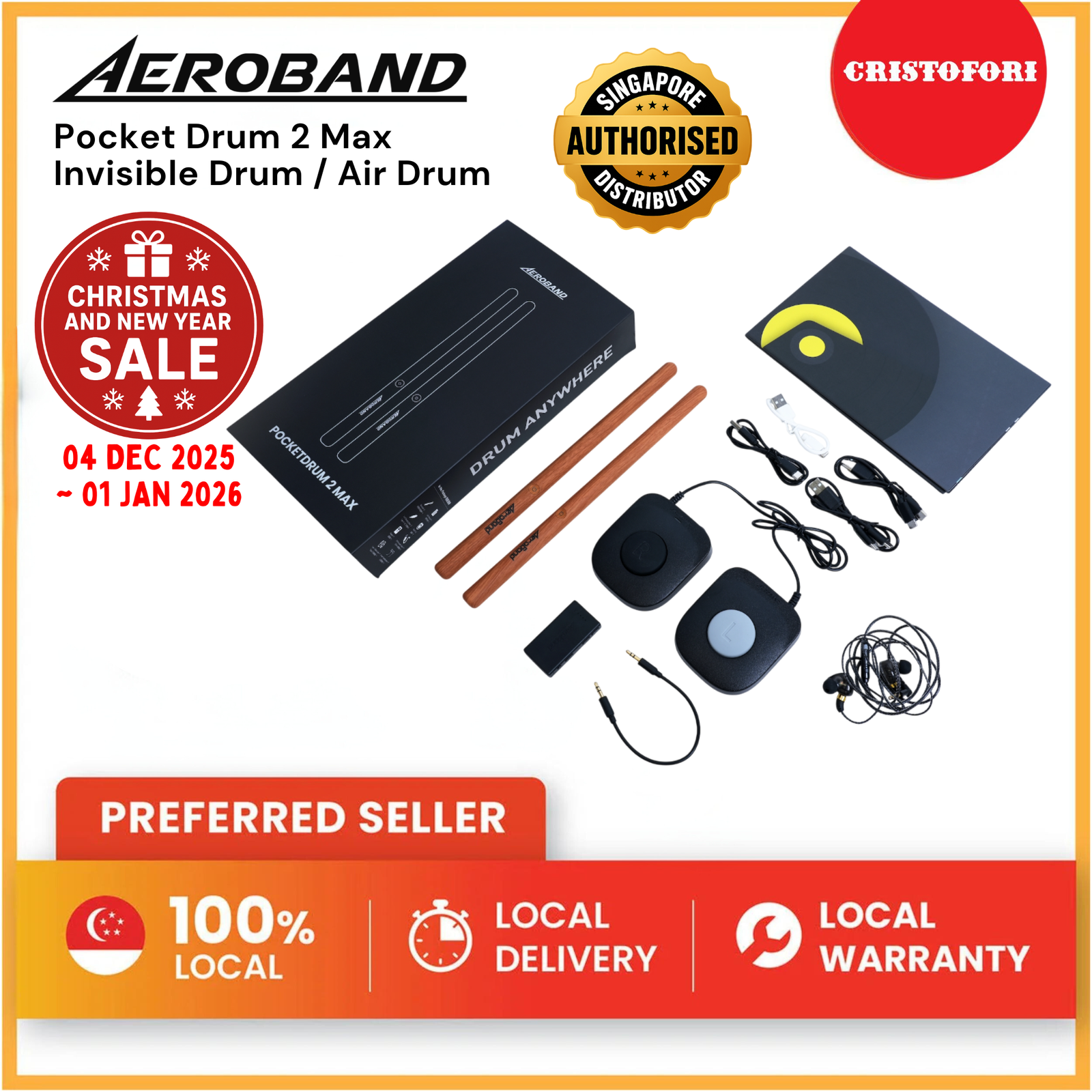 AeroBand Invisible Drum Pocket Drum 2 Max Electric Air Drum