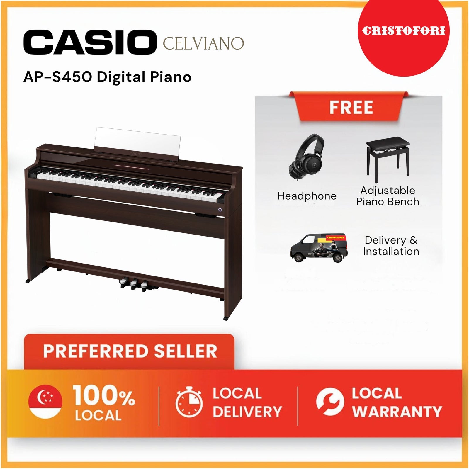 Casio Celviano AP-S450 Brown Digital Piano