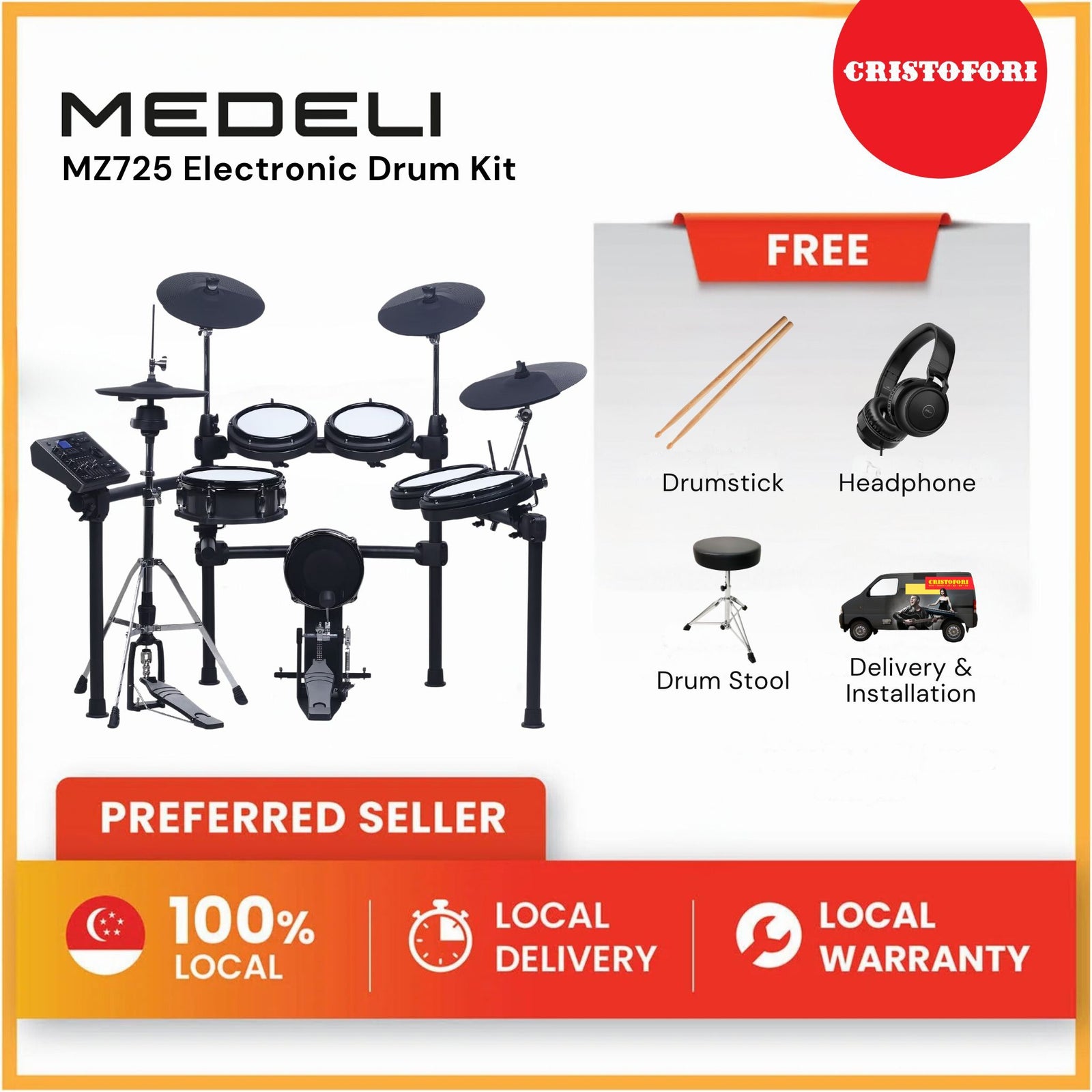 MEDELI MZ725 Electronic Drum Kit