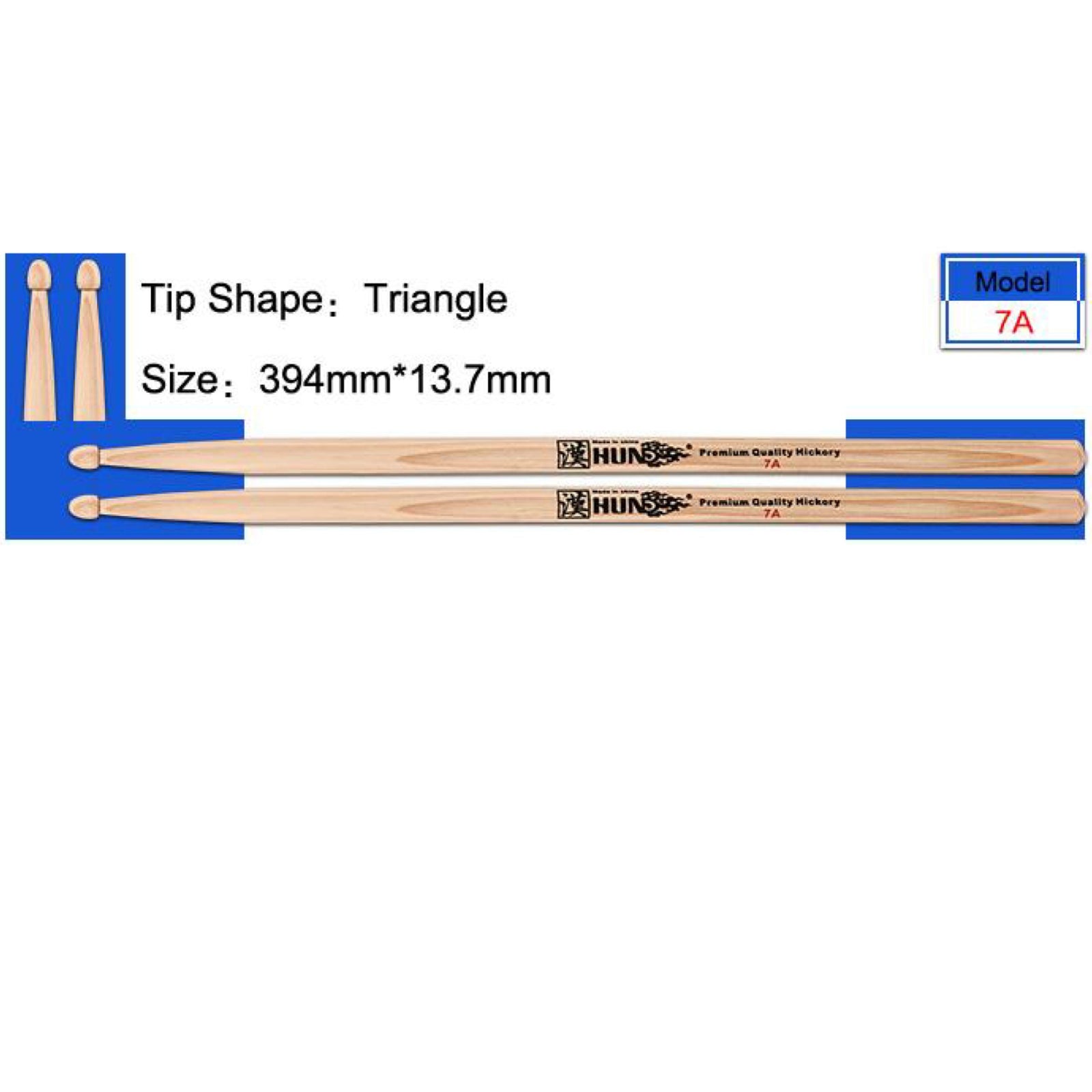 HanFlag Premium Drumstick - 7A Hickory Natural