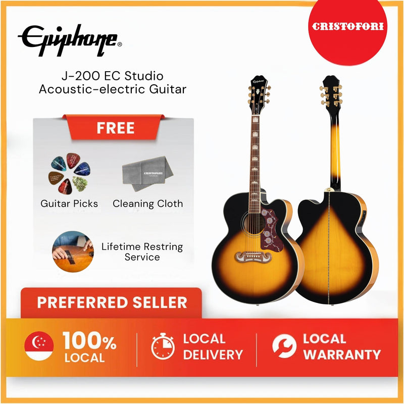 美品 Epiphone J-200EC Studio Epiphone J-200 EC Studio Acoustic-electric Guitar Vintage Sunburst