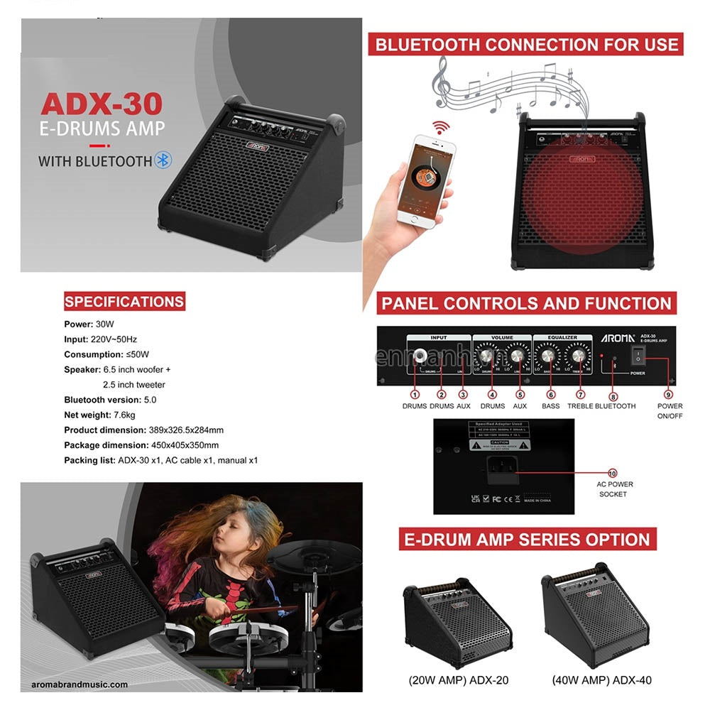 AROMA ADX-30 Drum Amplifier