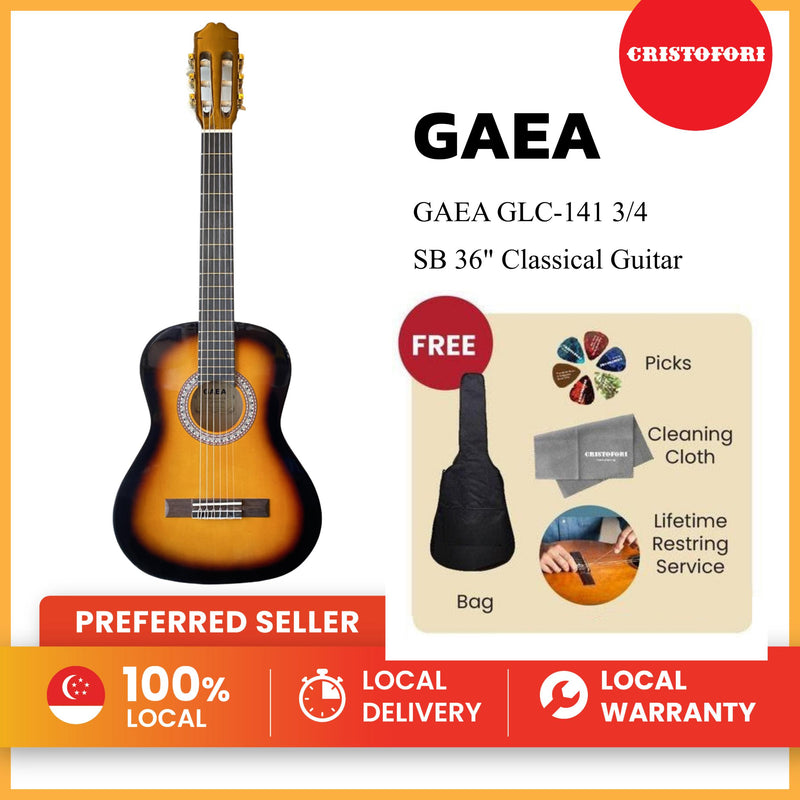 GAEA GLC-141 3/4 SB 36" Classical Guitar