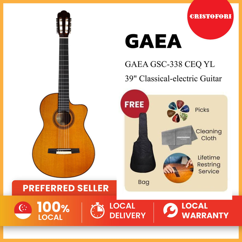 GAEA GSC-338 CEQ YL 39" Classical-electric Guitar