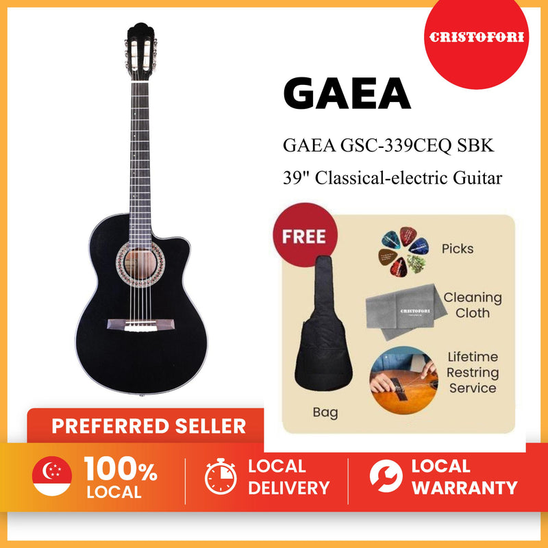 GAEA GSC-339CEQ SBK 39" Classical-electric Guitar
