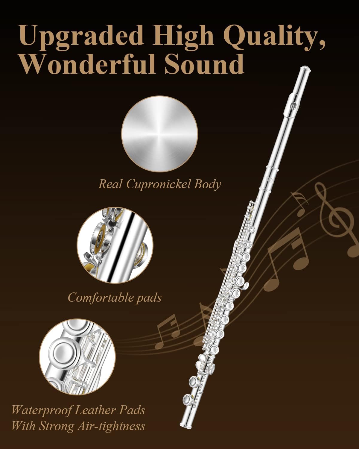 Eastar 16 Keys Open/Close Hole C Flute EFL-1 Silver Plated