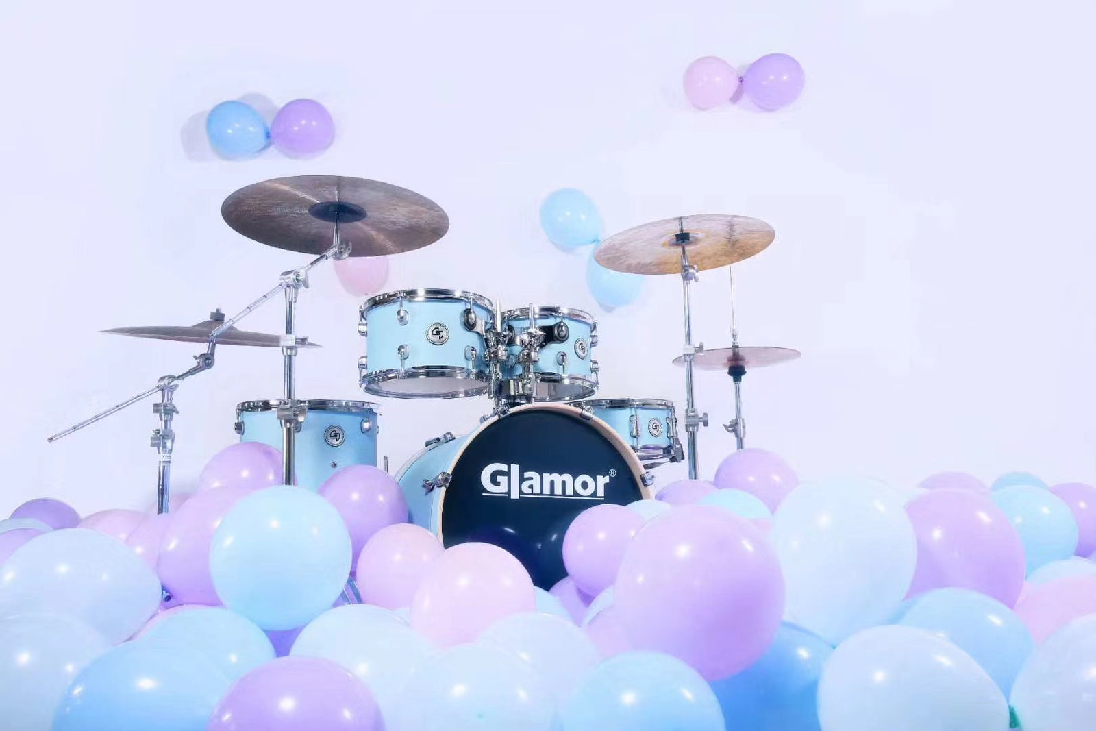 Glamor K1 Knight Series 5-piece Acoustic Drum Set - Lake Blue