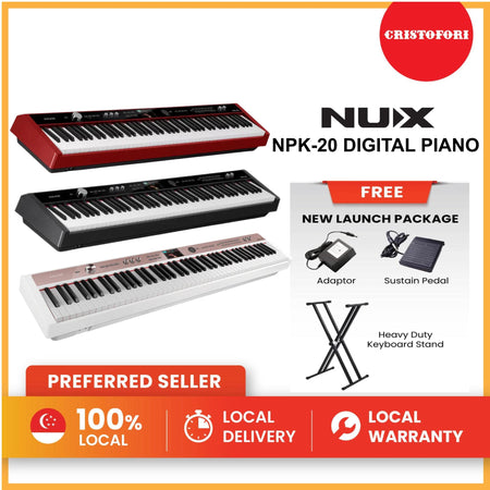 NUX Digital Piano -NPK-20 (Black) - with X Stand