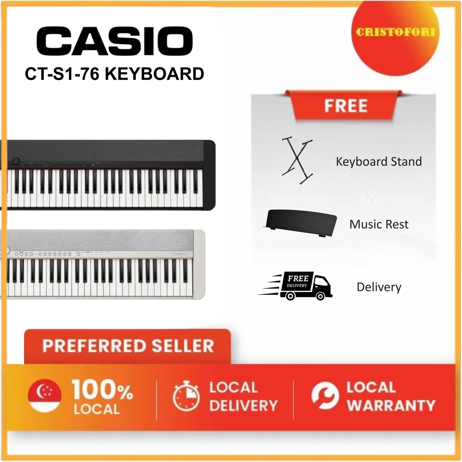 Casio CT-S1-76 Keyboard - Black