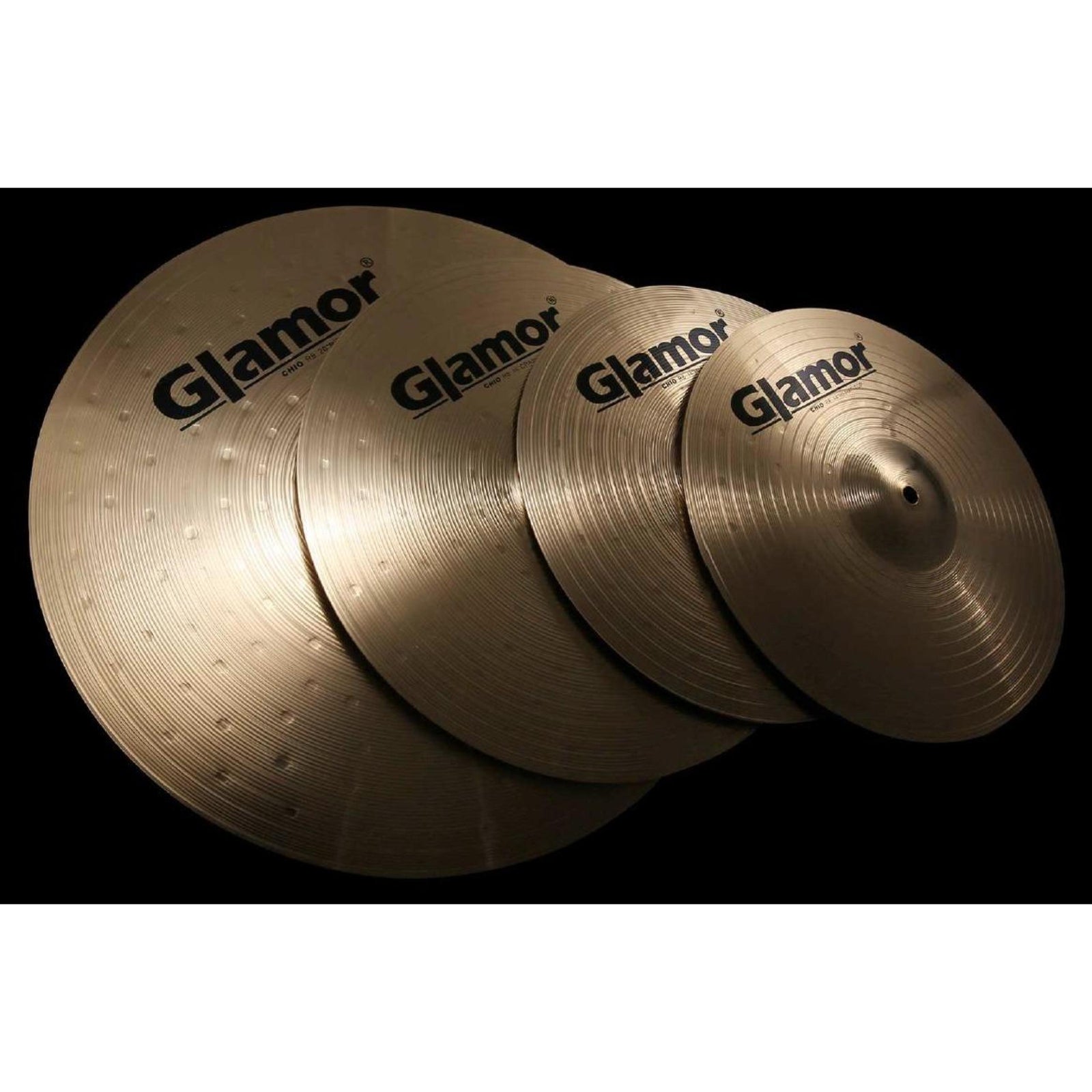 Glamor R8 Standard Cymbal Set - 14" Hi-hat, 16" Crash, 20" Ride (FREE Cymbal Bag)