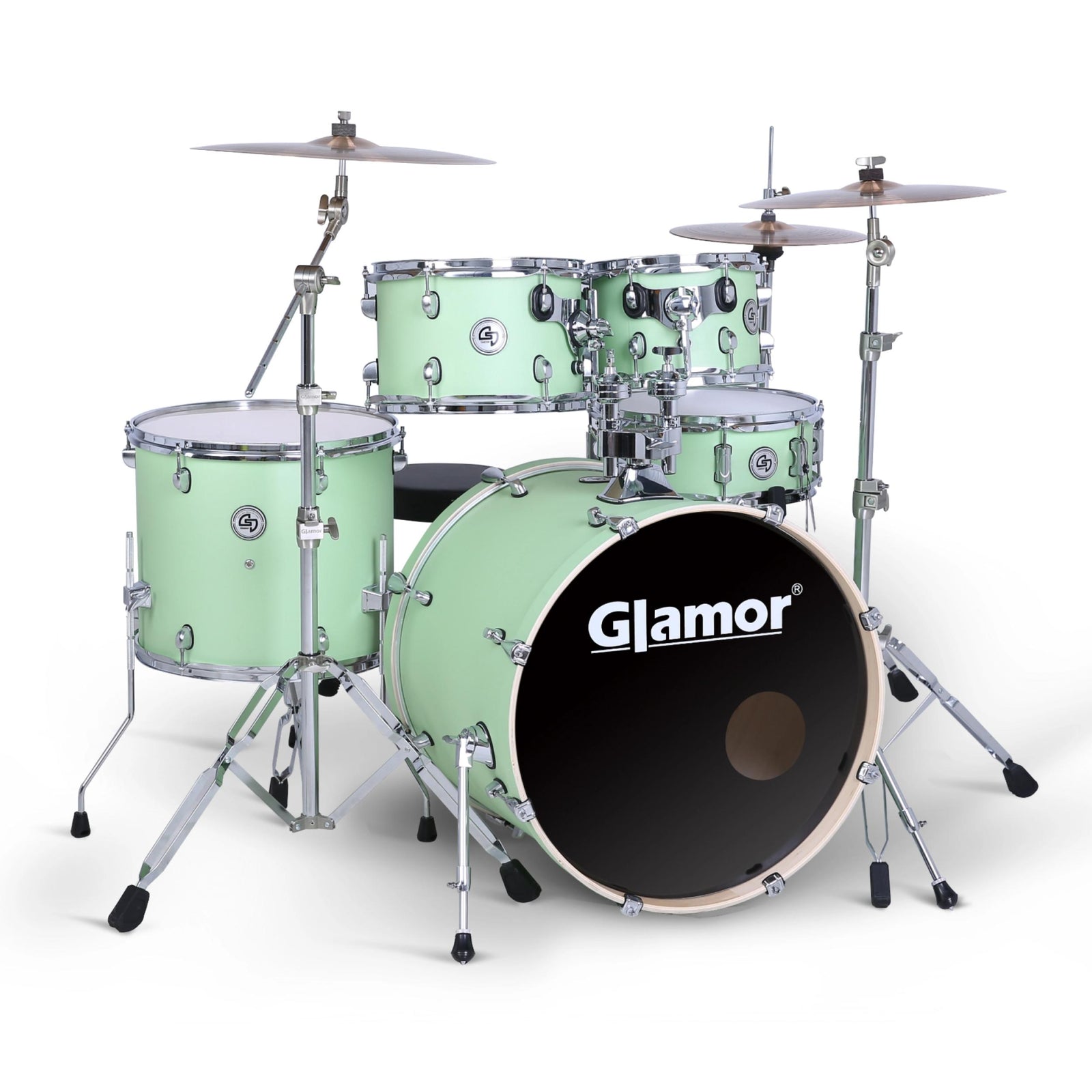 Glamor K1 Knight Series 5-piece Acoustic Drum Set - Mint Green