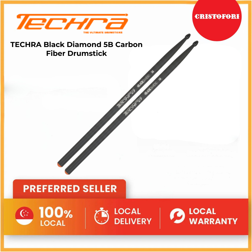 TECHRA Black Diamond 5B Carbon Fiber Drumstick
