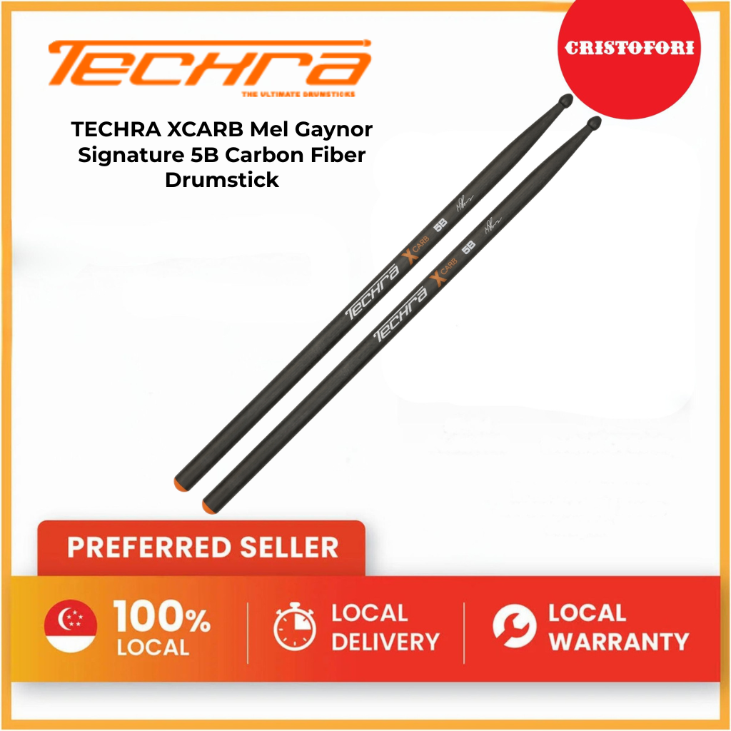 TECHRA XCARB Mel Gaynor Signature 5B Carbon Fiber Drumstick