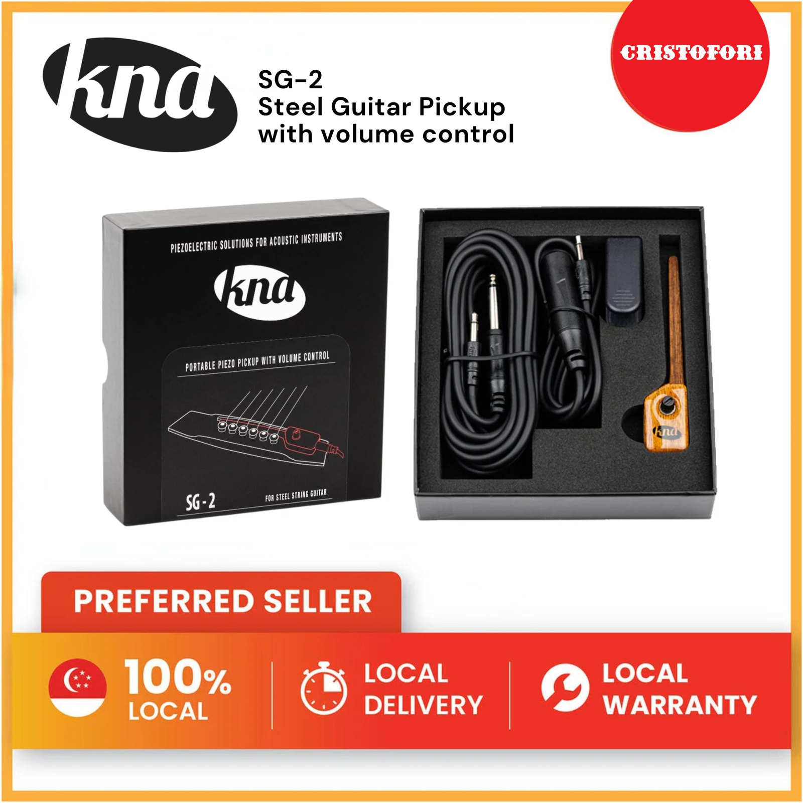 KNA SG-2 Steel String Guitar Pickup with volume control
