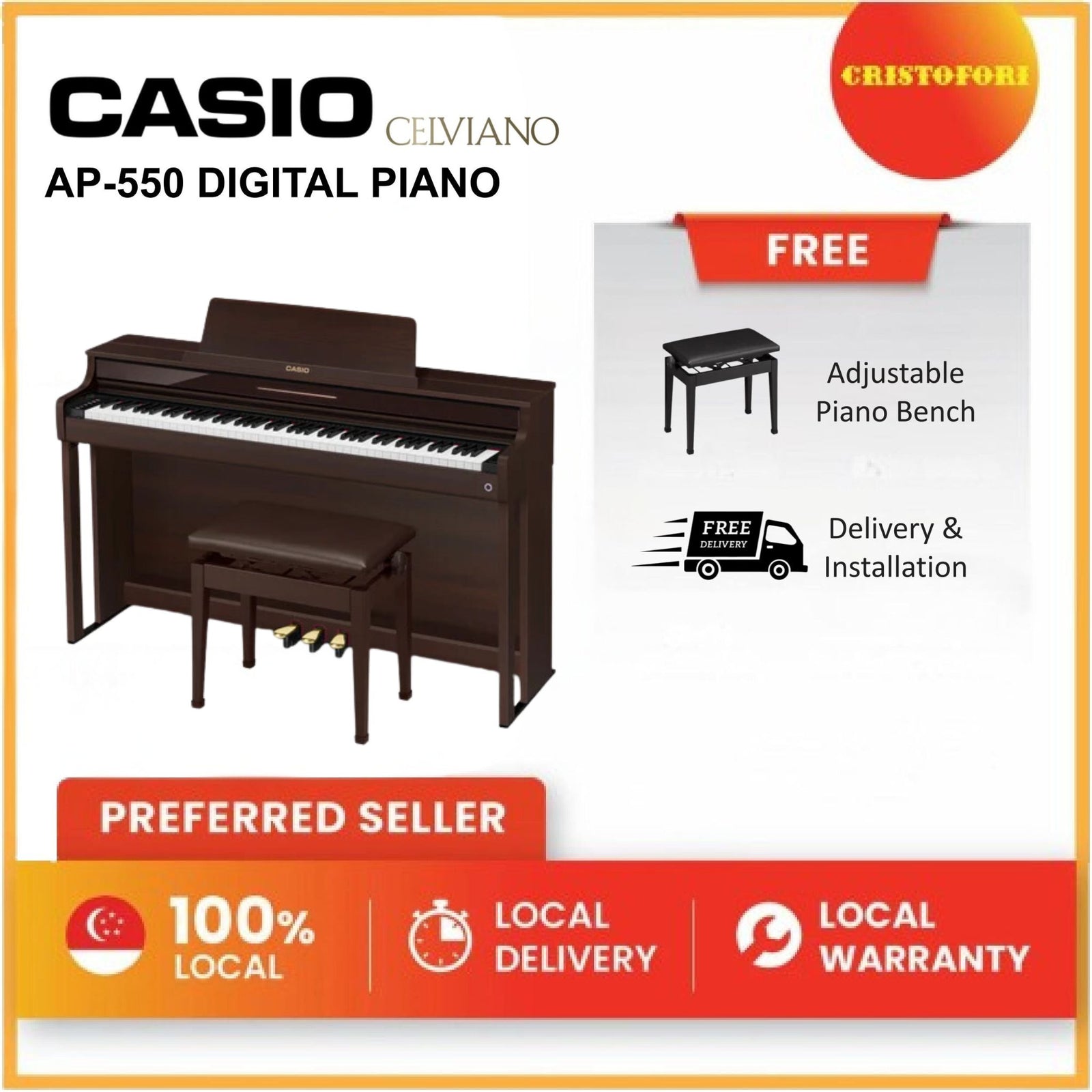 Casio Celviano AP-550 Brown Digital Piano