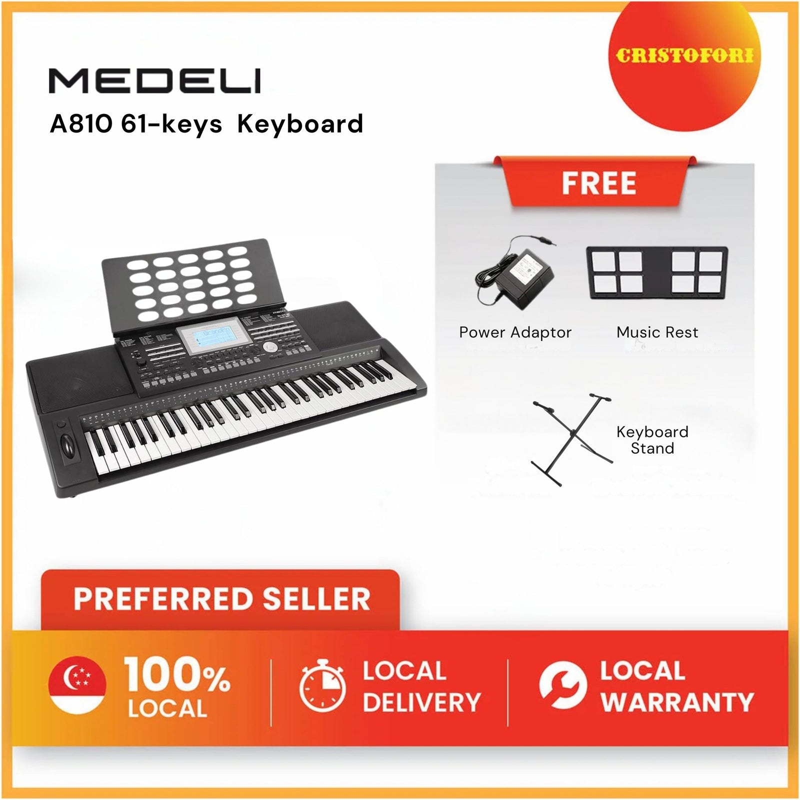 Medeli A810 61-key Keyboard