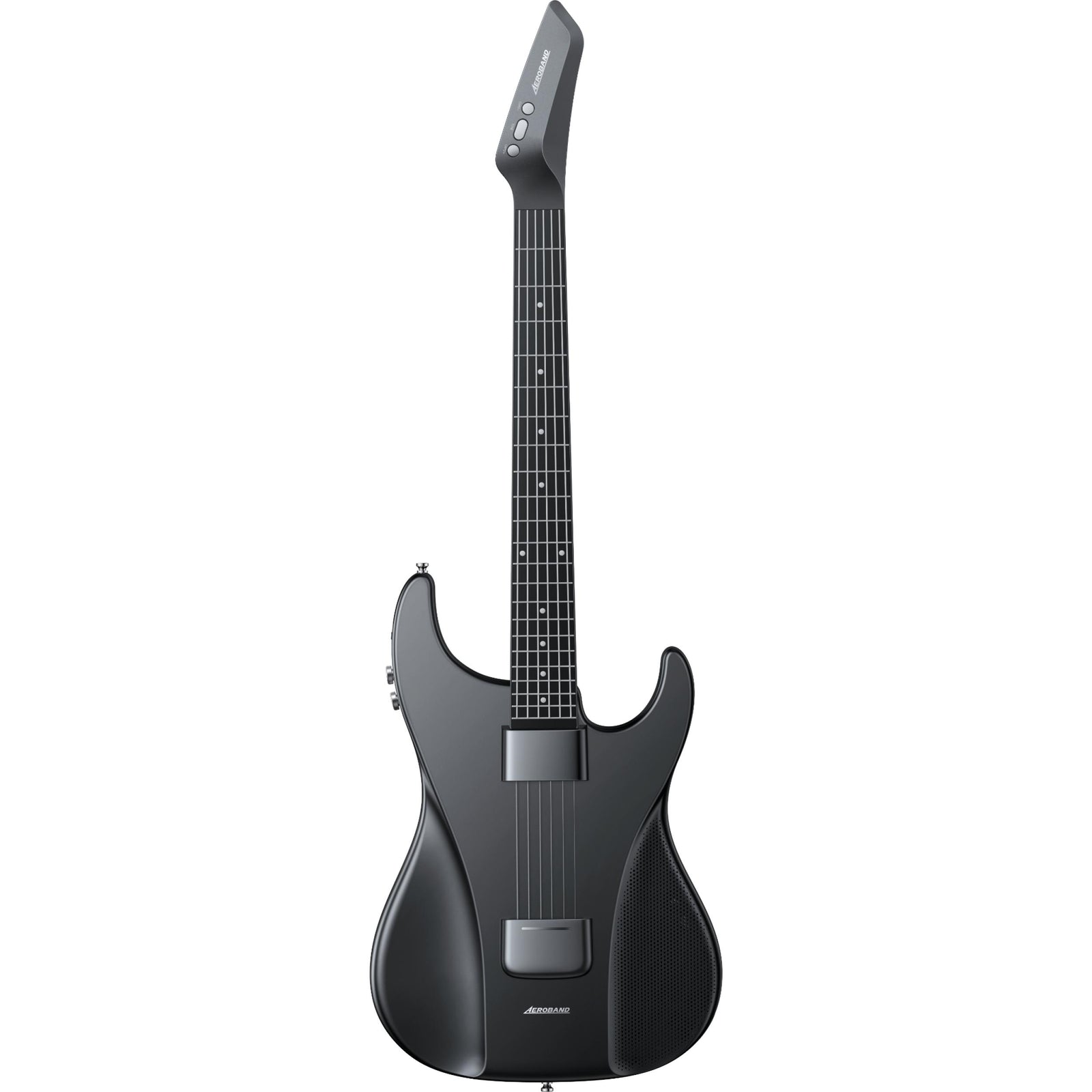 AeroBand Pain-Free Stringless Acoustic-Electric Travel Guitar Full Set (Black)