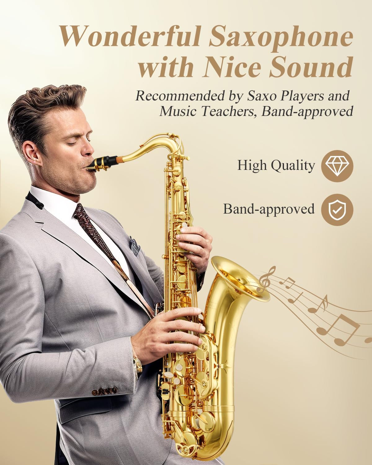 Eastar Bb Tenor Saxophone AS-Ⅱ Gold Lacquer