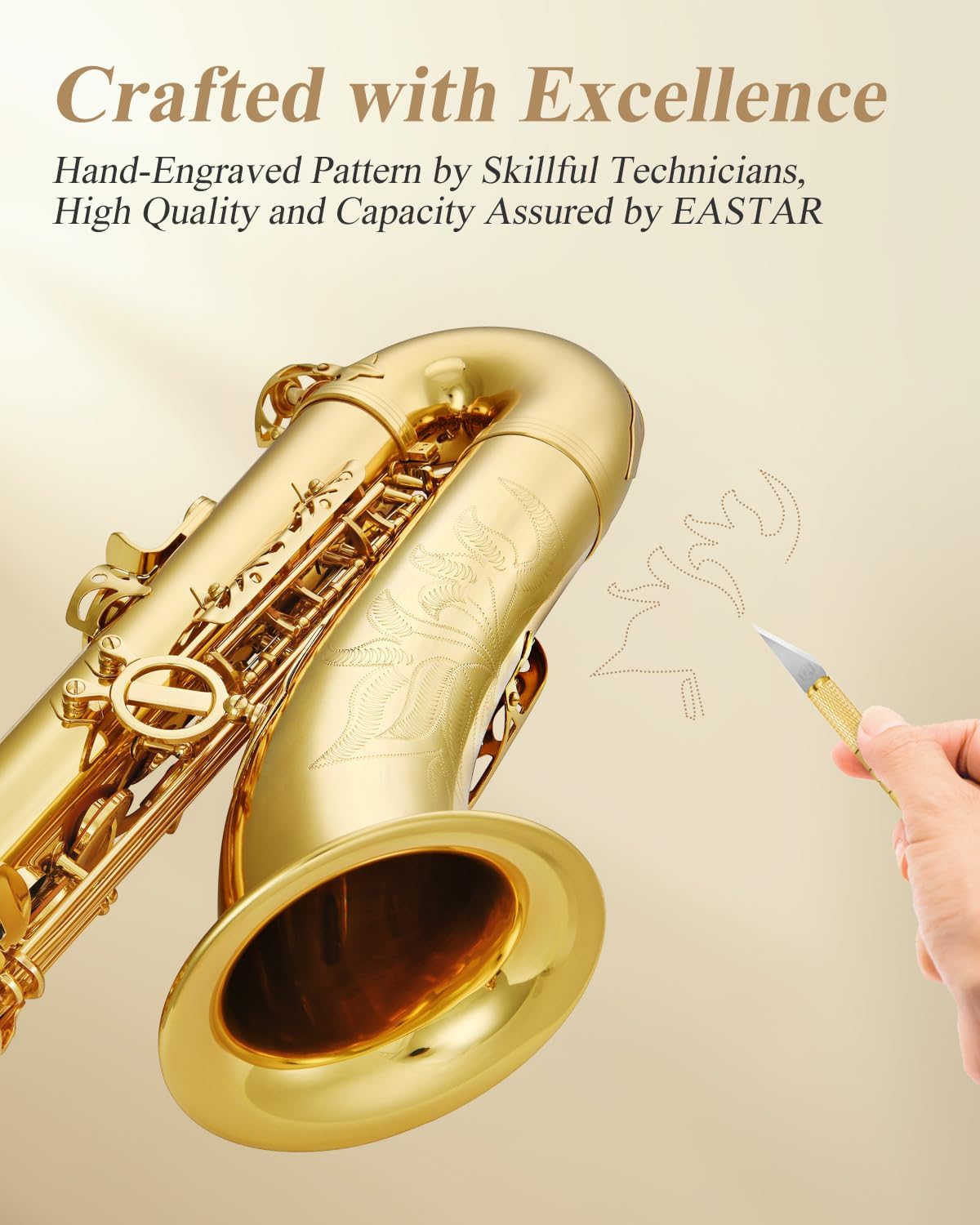 Eastar Bb Tenor Saxophone AS-Ⅱ Gold Lacquer