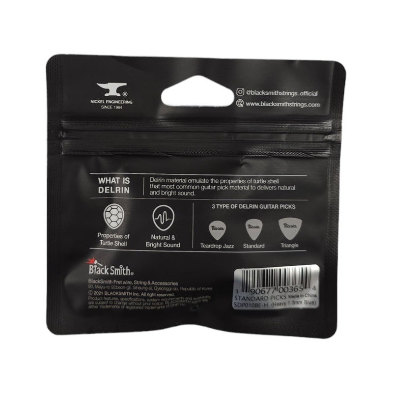Black Smith Standard Guitar Pick (Bag of 12) - 1.0mm (Blue) - SDP010BE-H