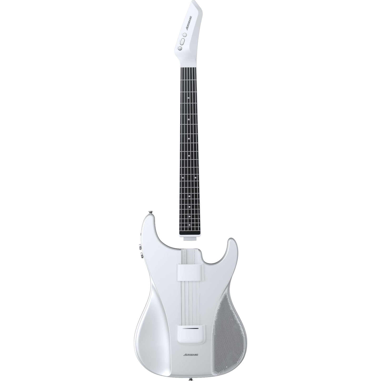 AeroBand Pain-Free Stringless Acoustic-Electric Travel Guitar Full Set (White)