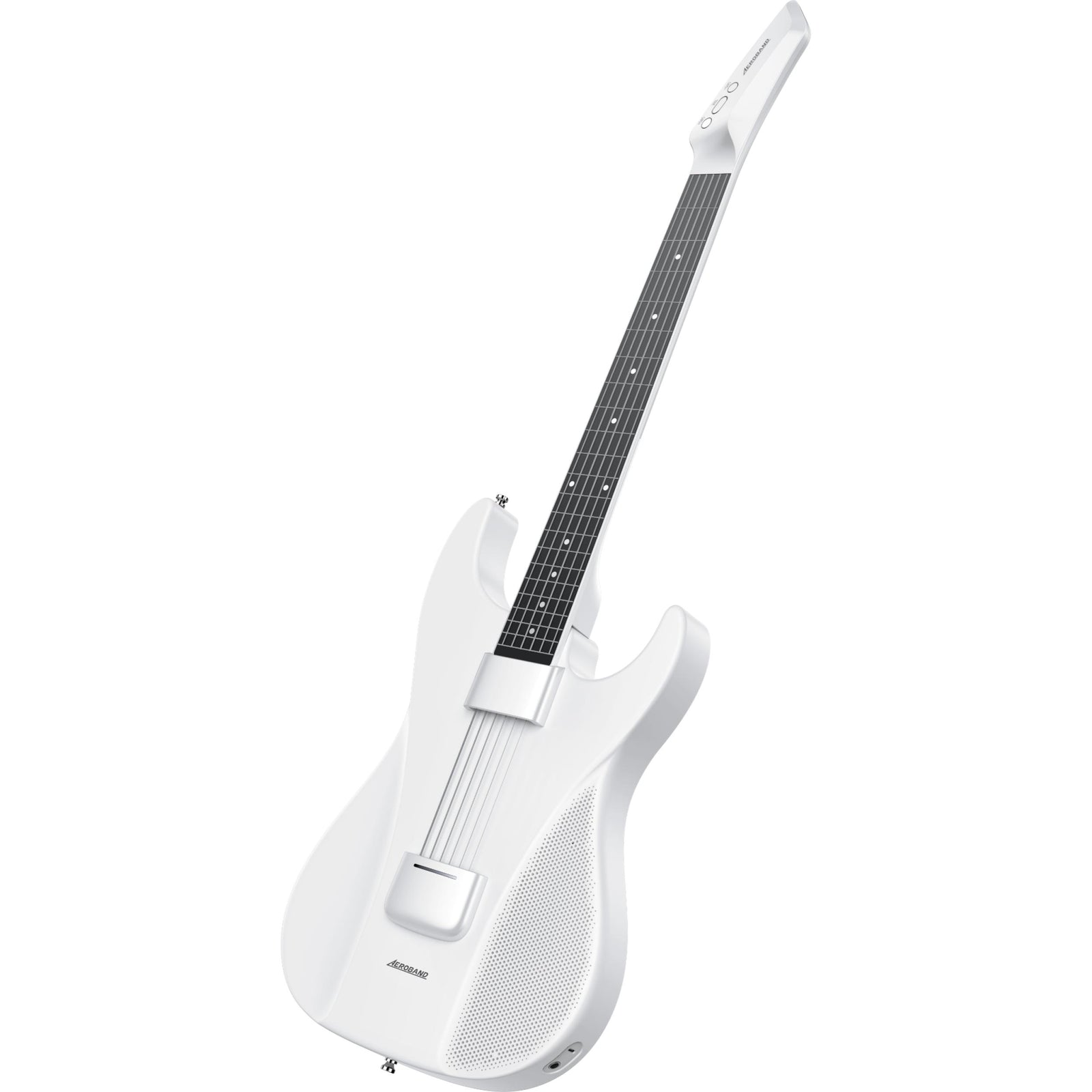 AeroBand Pain-Free Stringless Acoustic-Electric Travel Guitar Full Set (White)