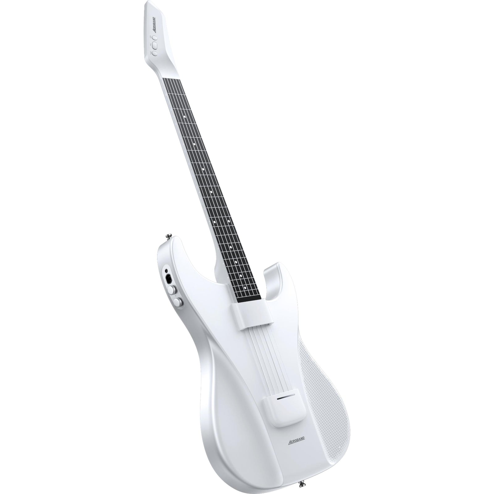 AeroBand Pain-Free Stringless Acoustic-Electric Travel Guitar Full Set (White)