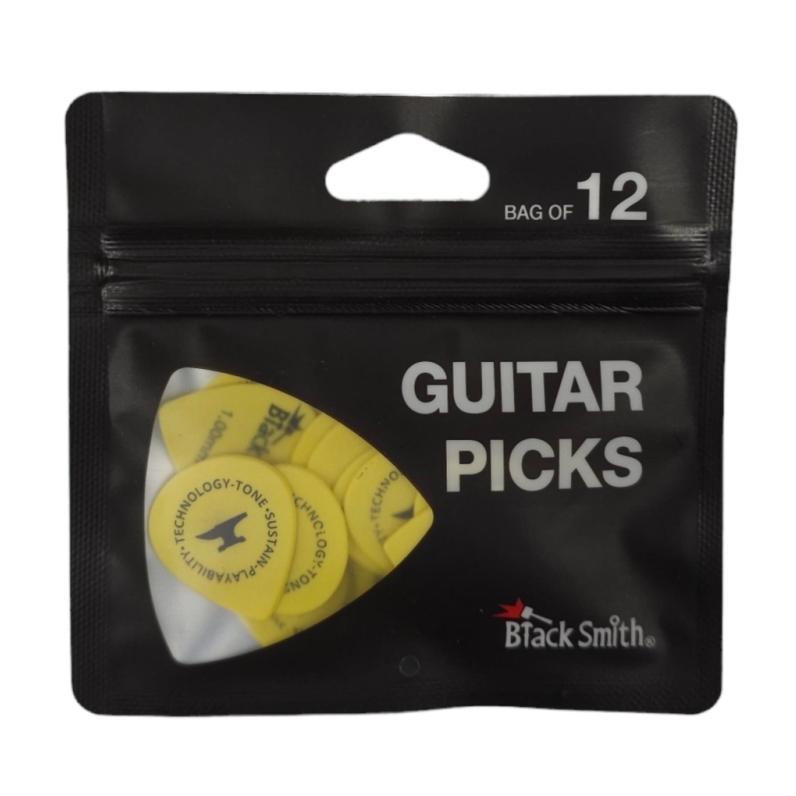 Black Smith Teardrop Guitar Pick (Bag of 12) - 1.0mm (Yellow) - TDP010YW-H