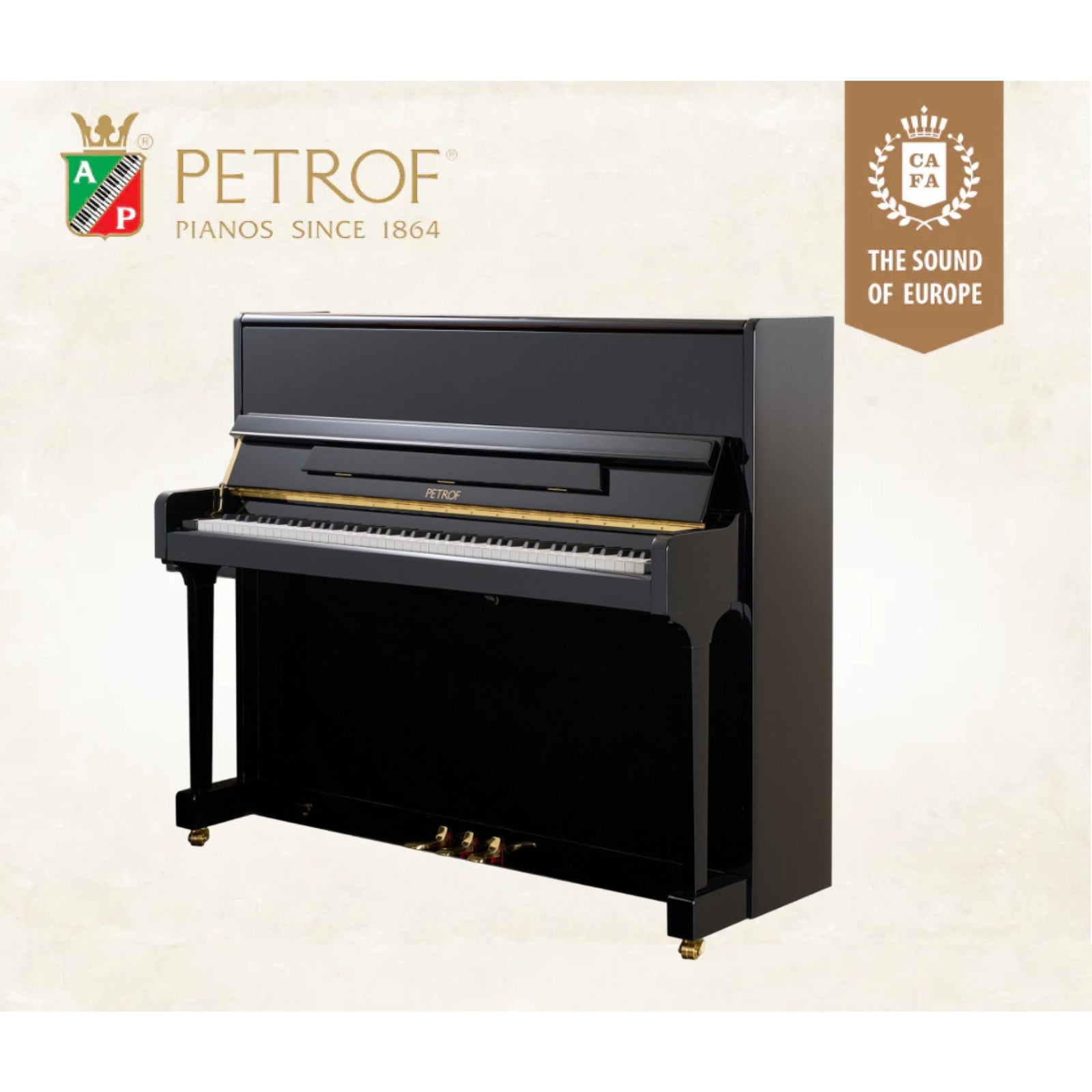 PETROF Upright Piano P-121FD Black
