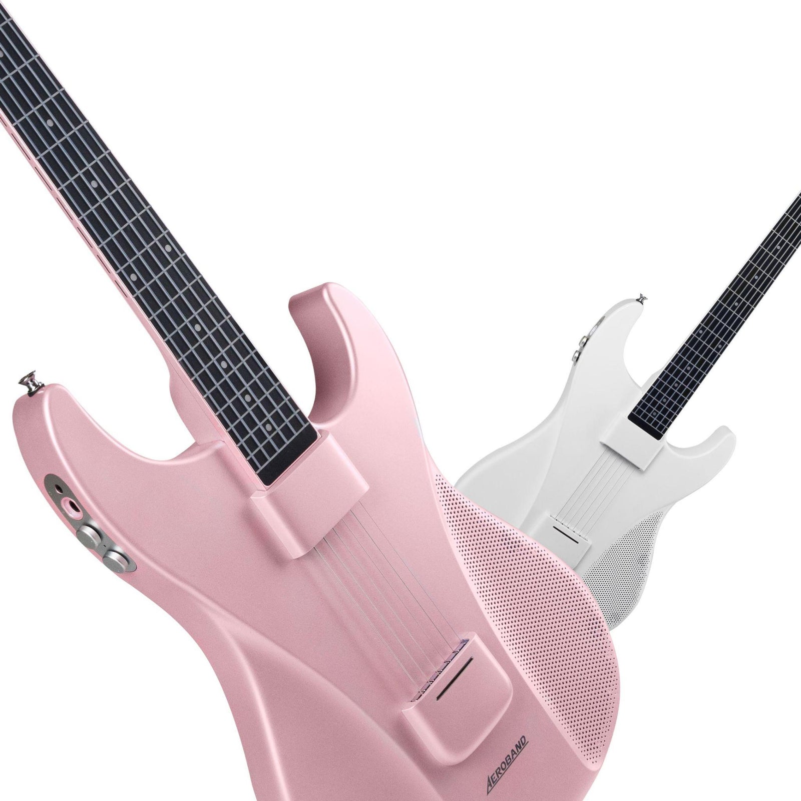 AeroBand Pain-Free Stringless Acoustic-Electric Travel Guitar Full Set (Pink))
