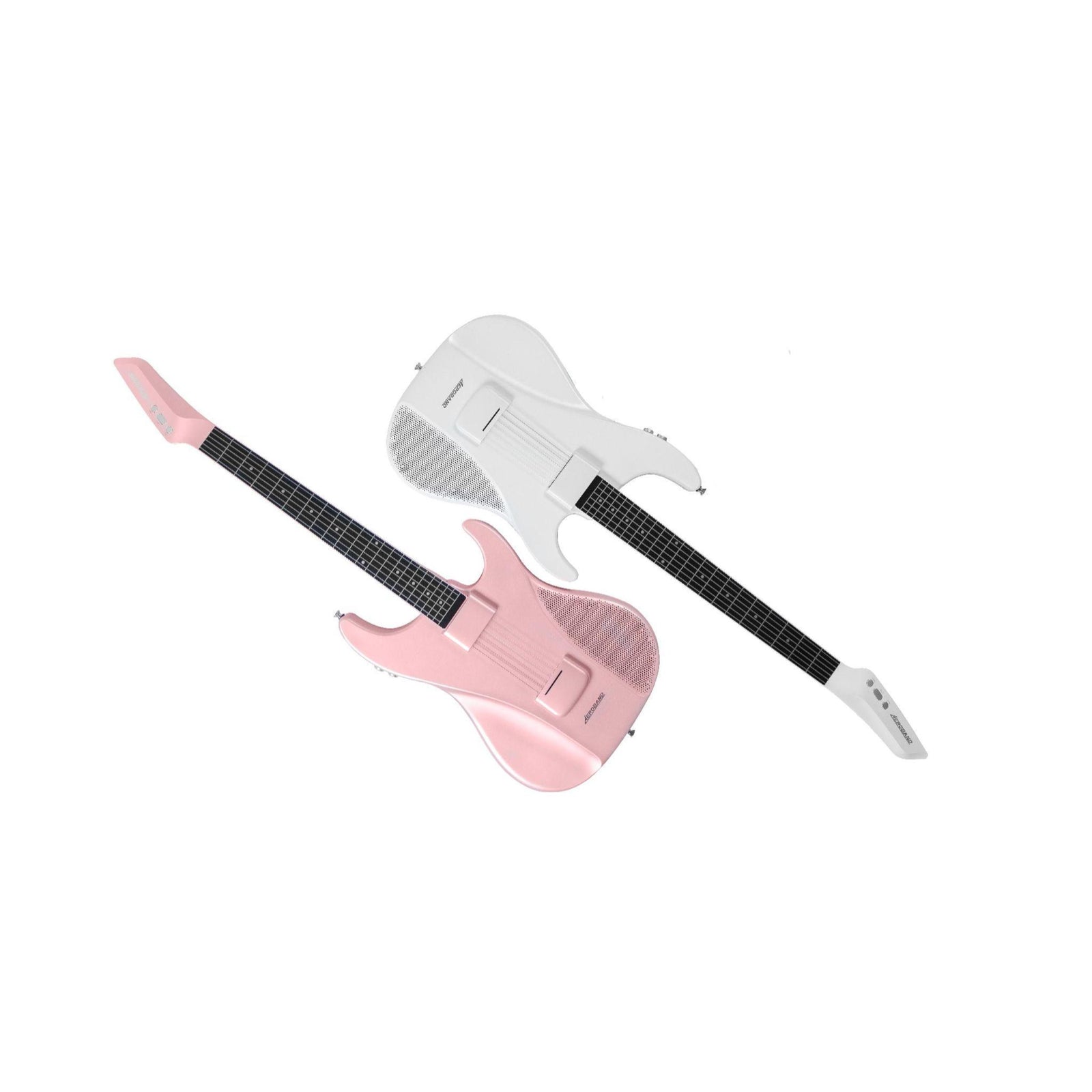AeroBand Pain-Free Stringless Acoustic-Electric Travel Guitar Full Set (Pink))