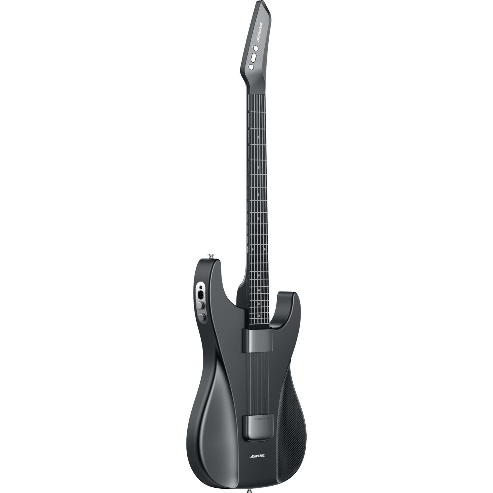 AeroBand Pain-Free Stringless Acoustic-Electric Travel Guitar Full Set (Black)