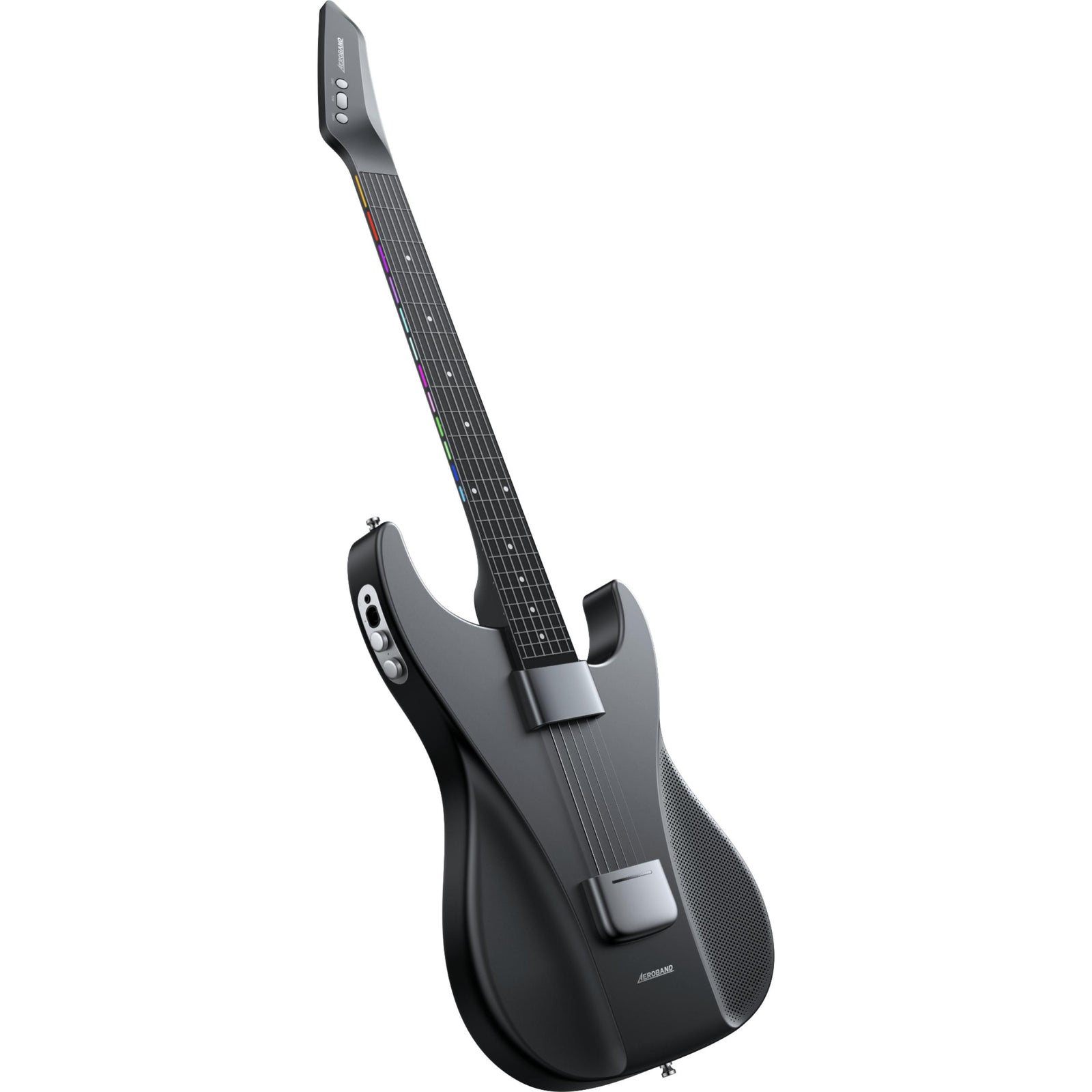 AeroBand Pain-Free Stringless Acoustic-Electric Travel Guitar Full Set (Black)